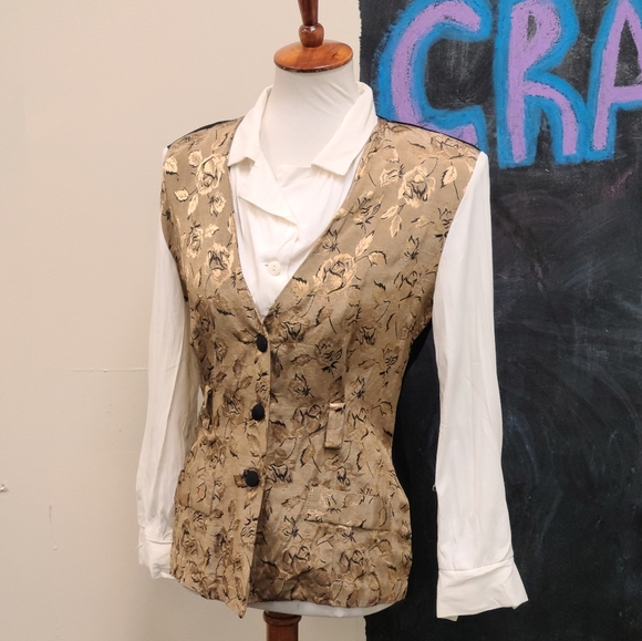 Vintage Button Up and Faux Vest Top - Picture 1 of 7